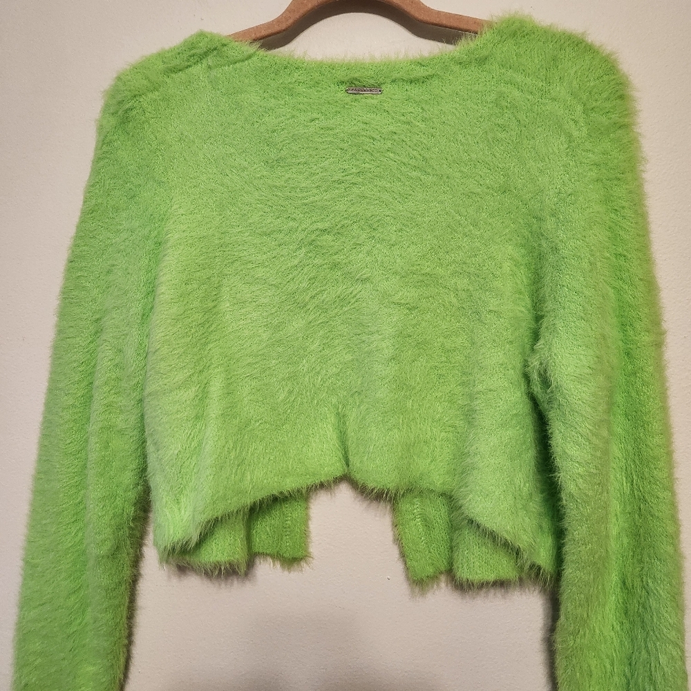 Fabletics Green Fuzzy Women's Sweater View 4